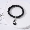 Taiji Double Fish Natural Stone Couple Bracelet