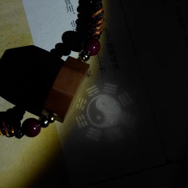 Handmade Wooden Inlaid Silver Wire Taiji Bracelet