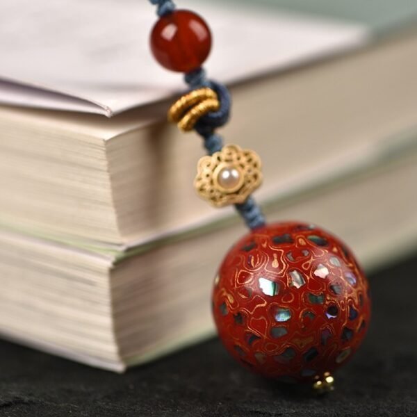 Chinese Lacquer Lucky Ball Mobile Pendant