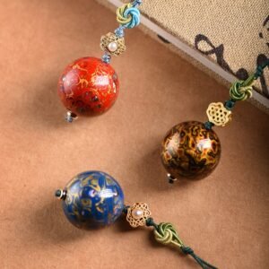 Chinese Lacquer Lucky Ball Mobile Pendant